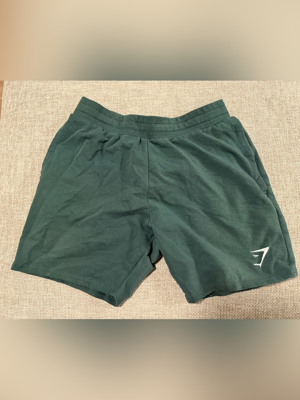 Gymshark Shorts - Dark Green Athletic Shorts with Logo